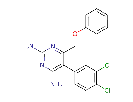 Molecular Structure of 24346-14-3 (5-(3,4-dichlorophenyl)-6-(phenoxymethyl)pyrimidine-2,4-diamine)