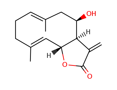 4-Hydroxy-6,10-dimethyl-3-methylidene-3a,4,5,8,9,11a-hexahydrocyclodeca[b]furan-2-one
