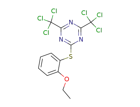 Molecular Structure of 24478-04-4 (2-[(2-ethoxyphenyl)sulfanyl]-4,6-bis(trichloromethyl)-1,3,5-triazine)