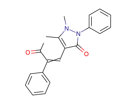 Molecular Structure of 24428-81-7 (1,5-dimethyl-4-[(1Z)-3-oxo-2-phenylbut-1-en-1-yl]-2-phenyl-1,2-dihydro-3H-pyrazol-3-one)