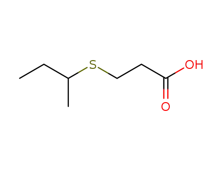 Molecular Structure of 24383-15-1 (3-(sec-Butylthio)propionic acid)