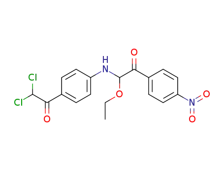 Molecular Structure of 24518-45-4 (2,2-dichloro-1-(4-{[1-ethoxy-2-(4-nitrophenyl)-2-oxoethyl]amino}phenyl)ethanone)