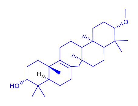 Molecular Structure of 24433-34-9 (3alpha-Methoxy-21beta-hydroxy-delta13-serratene)
