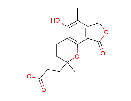 3-(5-hydroxy-2,6-dimethyl-9-oxo-3,4,7,9-tetrahydro-2<i>H</i>-furo[3,4-<i>h</i>]chromen-2-yl)-propionic acid
