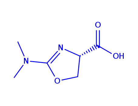 Molecular Structure of 246034-29-7 (4-Oxazolecarboxylicacid,2-(dimethylamino)-4,5-dihydro-,(4S)-(9CI))