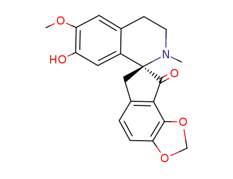 Molecular Structure of 28230-70-8 (Spiro[7H-indeno[4,5-d]-1,3-dioxole-7,1'(2'H)-isoquinolin]-8(6H)-one,3',4'-dihydro-7'-hydroxy-6'-methoxy-2'-methyl-, (1'S)-)