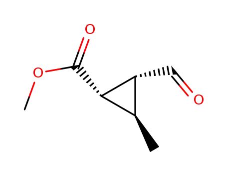 Molecular Structure of 312910-88-6 (Cyclopropanecarboxylic acid, 2-formyl-3-methyl-, methyl ester, (1S,2R,3R)- (9CI))