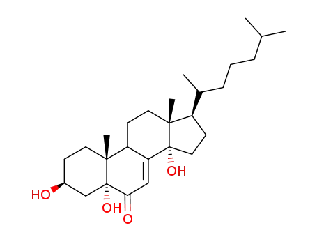 Molecular Structure of 31107-49-0 (3,5,14-trihydroxycholest-7-en-6-one)