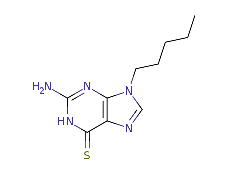 Molecular Structure of 24397-98-6 (2-amino-9-pentyl-3,9-dihydro-6H-purine-6-thione)