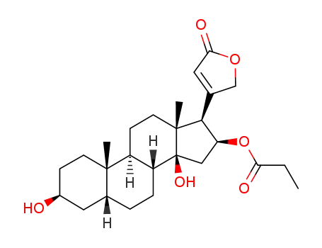 Molecular Structure of 24404-99-7 (3,14-dihydroxy-16-(propanoyloxy)card-20(22)-enolide)