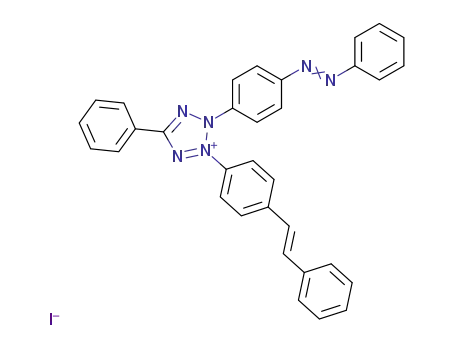5-phenyl-2-(4-phenylazo-phenyl)-3-<i>trans</i>-stilben-4-yl-tetrazolium; iodide
