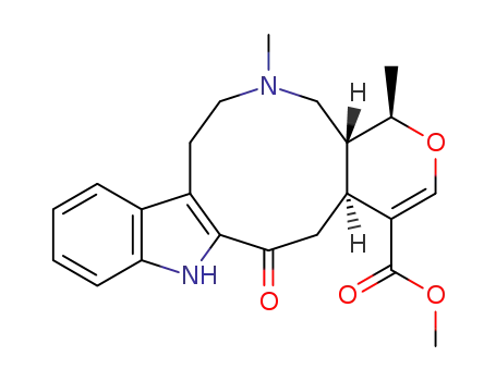 Molecular Structure of 2447-72-5 ((4S,4aS,15aS)-4,4a,5,6,7,8,13,14,15,15a-Decahydro-4,6-dimethyl-14-oxopyrano[4',3':8,9]azecino[5,4-b]indole-1-carboxylic acid methyl ester)