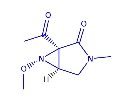 Molecular Structure of 245071-63-0 (3,6-Diazabicyclo[3.1.0]hexan-2-one,1-acetyl-6-methoxy-3-methyl-,(1R,5R,6S)-rel-(9CI))