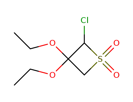 Molecular Structure of 31247-22-0 (2-chloro-3,3-diethoxythietane 1,1-dioxide)