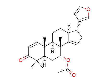 Molecular Structure of 25279-67-8 ((13α,17α)-7α-Acetoxy-21,23-epoxy-4,4,8-trimethyl-24-nor-5α-chola-1,14,20,22-tetren-3-one)