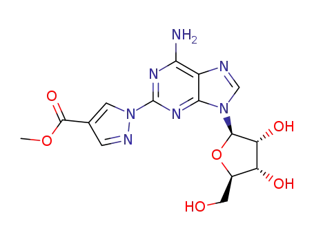 Molecular Structure of 1423073-21-5 (2-(4-methoxycarbonylpyrazol-1-yl)adenosine)