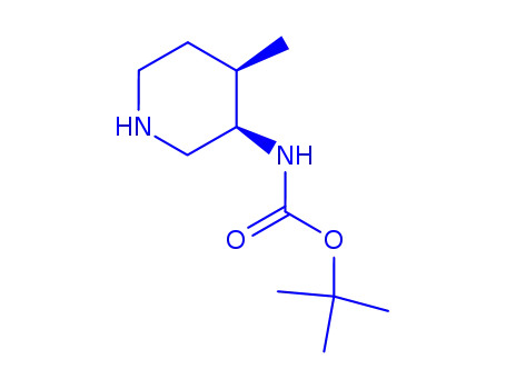 Molecular Structure of 250275-23-1 (Carbamic acid, [(3R,4S)-4-methyl-3-piperidinyl]-, 1,1-dimethylethyl ester, rel-)