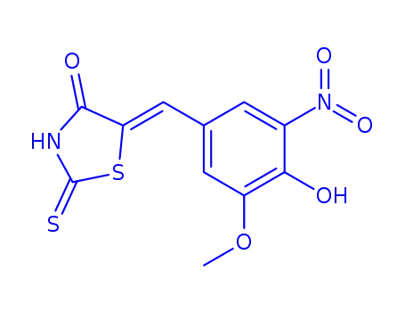 Molecular Structure of 313231-29-7 (5-{4-hydroxy-3-nitro-5-methoxybenzylidene}-2-thioxo-1,3-thiazolidin-4-one)
