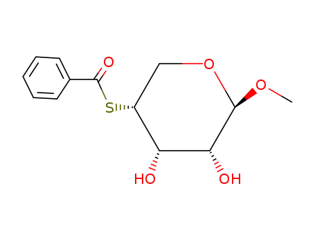 methyl 4-S-benzoyl-4-thiopentopyranoside