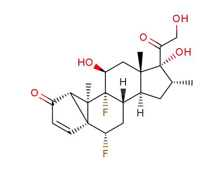 Molecular Structure of 389119-99-7 (6α,9α-difluoro-11β,17α,21-trihydroxy-16α-methyl-1,5-cyclopregna-3-ene-2,20-dione)