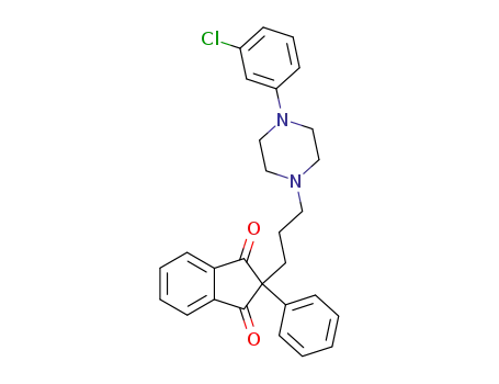 Molecular Structure of 31518-94-2 (2-[3-[4-(m-Chlorophenyl)-1-piperazinyl]propyl]-2-phenyl-1,3-indanedione)