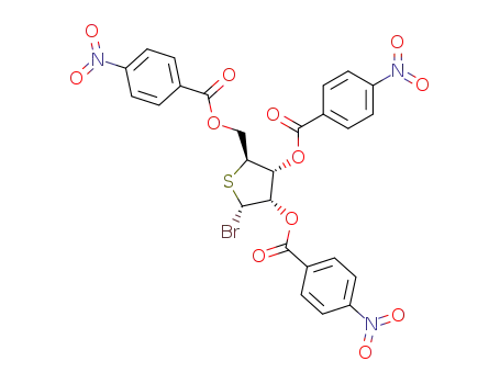 Molecular Structure of 2495-78-5 (2,3,5-tris-O-(4-nitrobenzoyl)-4-thiopentofuranosyl bromide)