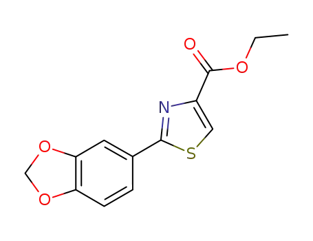 Molecular Structure of 248249-53-8 (2-BENZO[1,3]DIOXOL-5-YL-THIAZOLE-4-CARBOXYLIC ACID ETHYL ESTER)