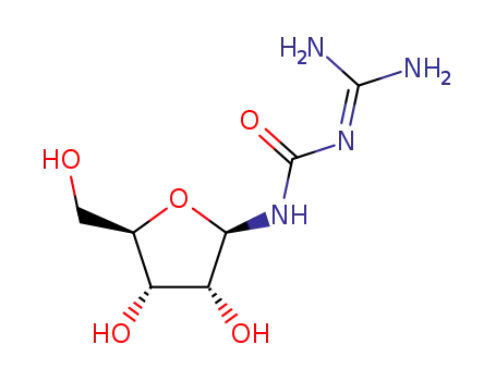 Molecular Structure of 2508-80-7 (1-(diaminomethylidene)-3-[(2R,3R,4R,5R)-3,4-dihydroxy-5-(hydroxymethyl)oxolan-2-yl]urea)