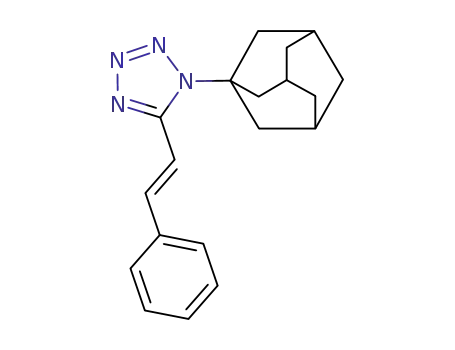 Molecular Structure of 24886-68-8 (5-[(E)-2-phenylethenyl]-1-tricyclo[3.3.1.1~3,7~]dec-1-yl-1H-tetrazole)