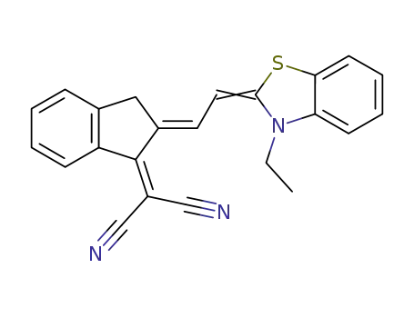 Molecular Structure of 2510-09-0 (((2E)-2-[(2Z)-2-(3-ETHYL-1,3-BENZOTHIAZOL-2(3H)-YLIDENE)ETHYLIDENE]-2,3-DIHYDRO-1H-INDEN-1-YLIDENE)MALONONITRILE)