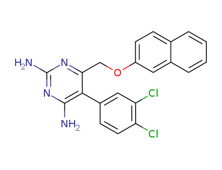 2,4-Pyrimidinediamine,5-(3,4-dichlorophenyl)-6-[(2-naphthalenyloxy)methyl]- cas  25157-62-4