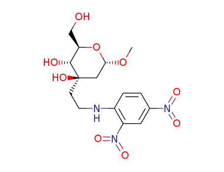 Molecular Structure of 31448-47-2 (methyl 2-deoxy-3-C-{2-[(2,4-dinitrophenyl)amino]ethyl}hexopyranoside)