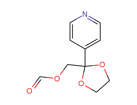 Molecular Structure of 25260-34-8 ([2-(pyridin-4-yl)-1,3-dioxolan-2-yl]methyl formate)