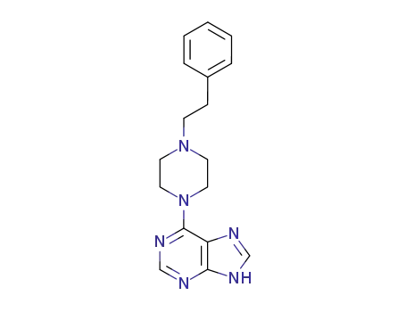 Molecular Structure of 24951-02-8 (6-(4-Phenethyl-1-piperazinyl)-9H-purine)