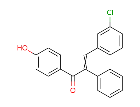 Molecular Structure of 24845-45-2 (3-(3-chlorophenyl)-1-(4-hydroxyphenyl)-2-phenyl-prop-2-en-1-one)