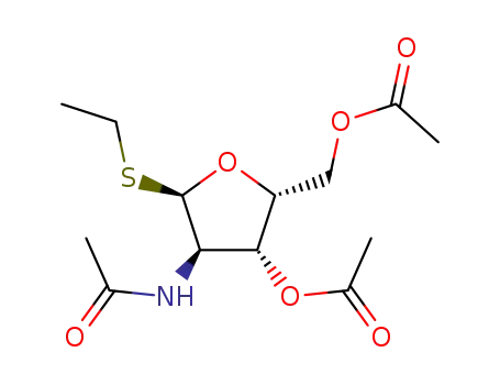 Molecular Structure of 24807-83-8 (ethyl 3,5-di-O-acetyl-2-(acetylamino)-2-deoxy-1-thiopentofuranoside)