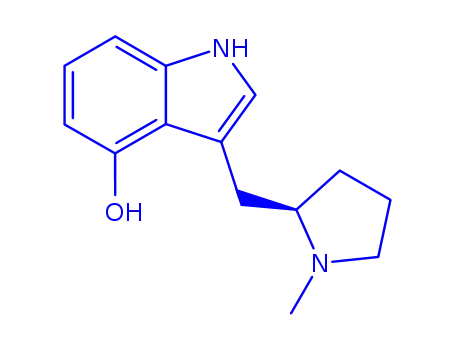 Molecular Structure of 250672-65-2 ((R)-(+)-3-(N-methylpyrrolidin-2-ylmethyl)-4-hydroxyindole)