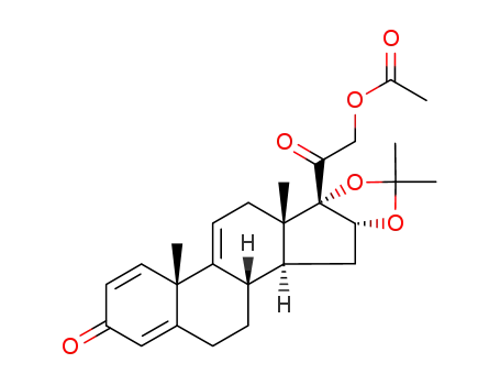 Molecular Structure of 25092-28-8 (16α,17,21-Trihydroxy-pregna-1,4,9(11)-triene-3,20-dione Cyclic 16,17-Acetate with Acetone)