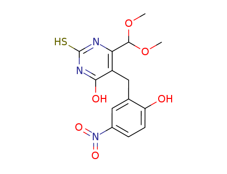 4(1H)-Pyrimidinone,6-(dimethoxymethyl)-2,3-dihydro-5-[(2-hydroxy-5-nitrophenyl)methyl]-2-thioxo-