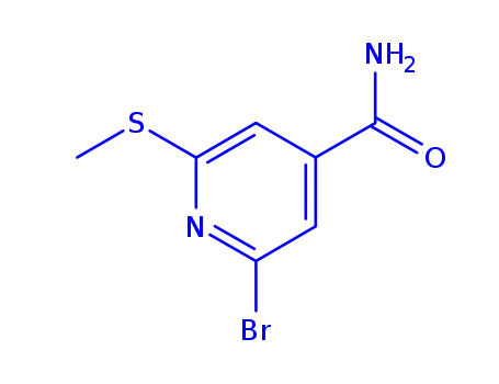 Molecular Structure of 313269-86-2 (2-Bromo-6-(methylthio)-4-pyridinecarboxamide)