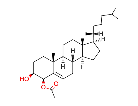 Molecular Structure of 51238-15-4 (4β-acetoxycholest-5-en-3β-ol)