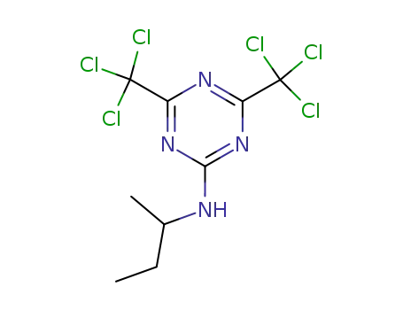 Molecular Structure of 24802-83-3 (N-(butan-2-yl)-4,6-bis(trichloromethyl)-1,3,5-triazin-2-amine)