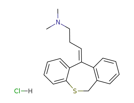 Molecular Structure of 25627-39-8 (1-Propanamine,3-dibenzo[b,e]thiepin-11(6H)-ylidene-N,N-dimethyl-, hydrochloride, (Z)- (9CI))