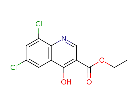 Molecular Structure of 25771-89-5 (6,8-DICHLORO-4-HYDROXYQUINOINE-3-CARBOXYLIC ACID ETHYL ESTER)