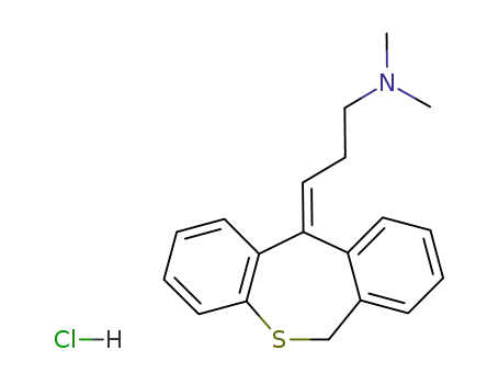 Molecular Structure of 25627-36-5 (1-Propanamine,3-dibenzo[b,e]thiepin-11(6H)-ylidene-N,N-dimethyl-, hydrochloride, (E)- (9CI))