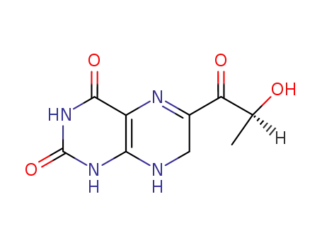 Molecular Structure of 14331-49-8 (6-(2-hydroxypropanoyl)-7,8-dihydropteridine-2,4(1H,3H)-dione)