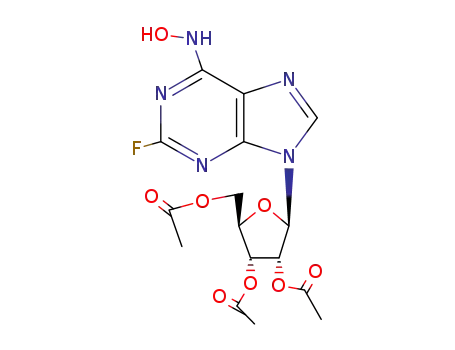 Molecular Structure of 25806-95-5 (2-fluoro-N-hydroxy-9-(2,3,5-tri-O-acetylpentofuranosyl)-9H-purin-6-amine)