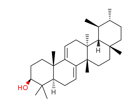 Molecular Structure of 25375-07-9 (5α-Bauera-7,9(11)-dien-3β-ol)