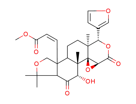 Molecular Structure of 25376-93-6 (7-Deoxo-4-deoxy-4,19-epoxy-7β-hydroxy-6-oxoobacunoic acid methyl ester)