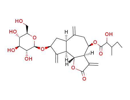 Pentanoic acid,2-hydroxy-3-methyl-, 8-(b-D-glucopyranosyloxy)dodecahydro-3,6,9-tris(methylene)-2-oxoazuleno[4,5-b]furan-4-ylester (9CI)
